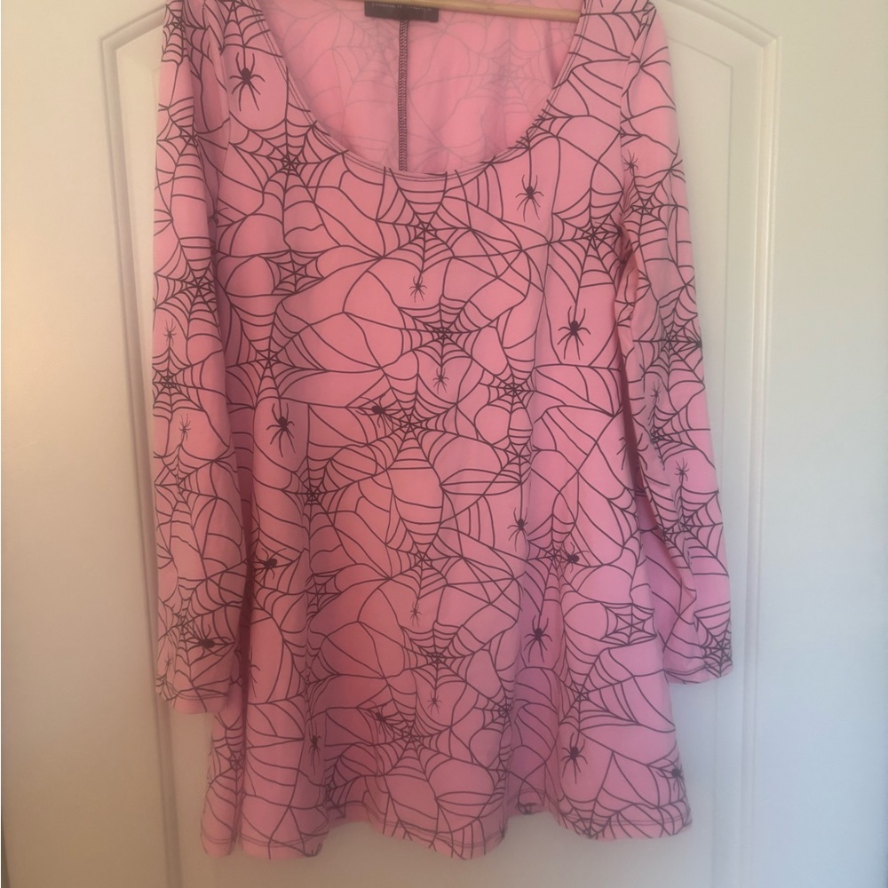 Pink Spider Web Mini Dress